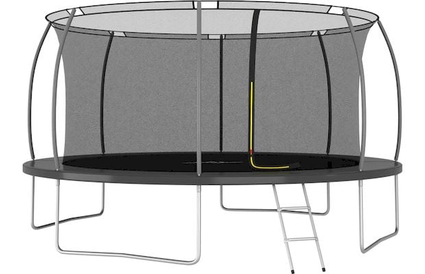 VidaXL Σετ Τραμπολίνου Στρογγυλό 460x 800cm για έως 150kg - Μαύρο/ Γκρι