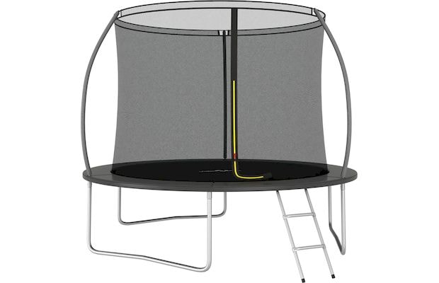 VidaXL Σετ Τραμπολίνου Στρογγυλό 305x76cm για έως 150kg - Μαύρο/ Γκρι
