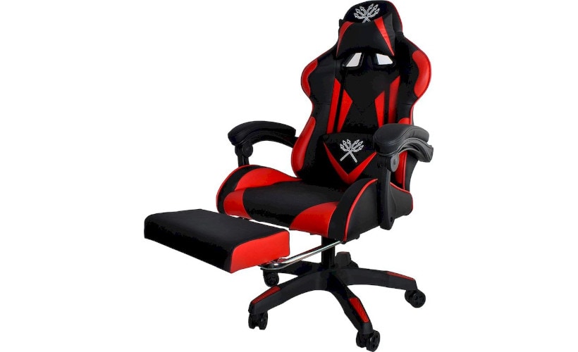Καρέκλα Gaming Malatec 8979 με Υποπόδιο από Οικολογικό Δέρμα - Μαύρη/Κόκκινη