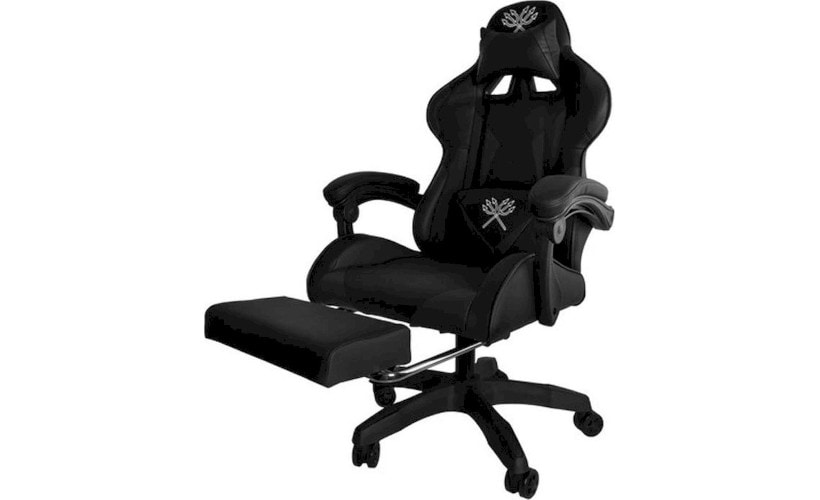 Καρέκλα Gaming Malatec 24243 με Υποπόδιο από Οικολογικό Δέρμα - Μαύρη