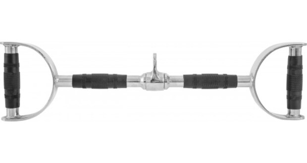 Ίσια Μπάρα Τροχαλίας Amila 44374 61 cm με Λαβές με Επικάλυψη Λάστιχου  - Ασημί