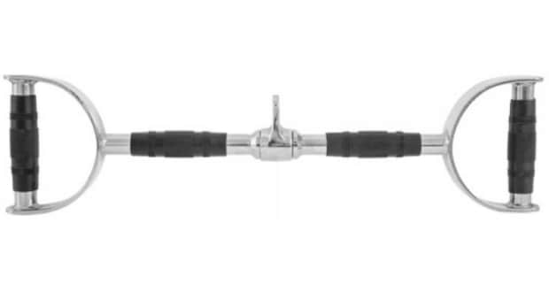 Ίσια Μπάρα Τροχαλίας Amila 44384 86 cm με Λαβές με Επικάλυψη Λάστιχου  - Ασημί