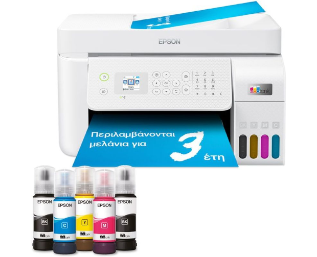 EcoTank L5296 Πολυλειτουργικός εκτυπωτής Α4 με δοχεία μελανιού, Wi-Fi, και αρχικό μελάνι για έως και 3 έτη