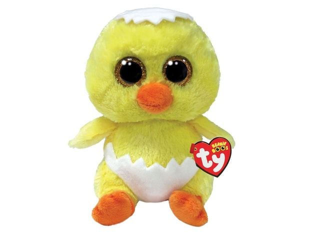 Λούτρινο TY Beanie Boos Peetie Χνουδωτό Κοτοπουλάκι Σε Αυγό Κίτρινο 15εκ