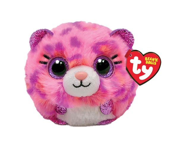 Λούτρινο TY Beanie Balls Topaz Χνουδωτή Λεοπάρδαλη Ροζ