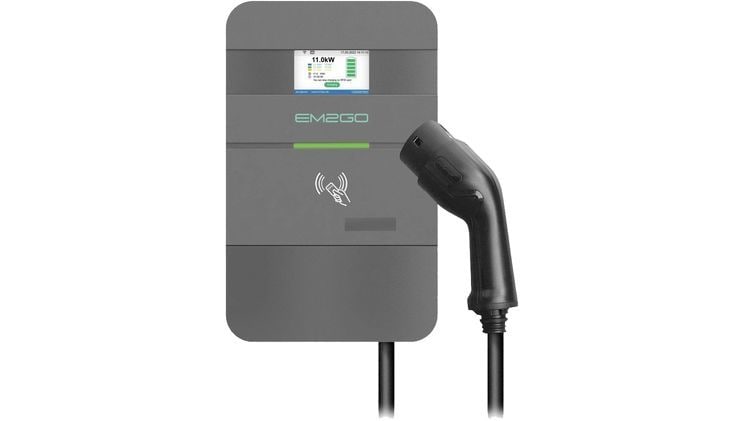 Επιτοίχιος Φορτιστής Αυτοκινήτου EM2GO EMN022AC1GM 22kW - Γκρι