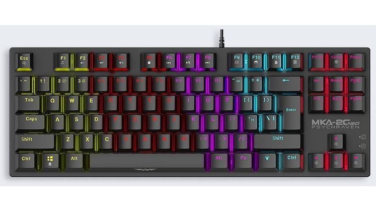 Armaggeddon MKA-2C Neo Psychraven Gaming Μηχανικό Ενσύρματο Πληκτρολόγιο Tenkeyless με Custom Red διακόπτες και RGB φωτισμό Μαύρο (US)