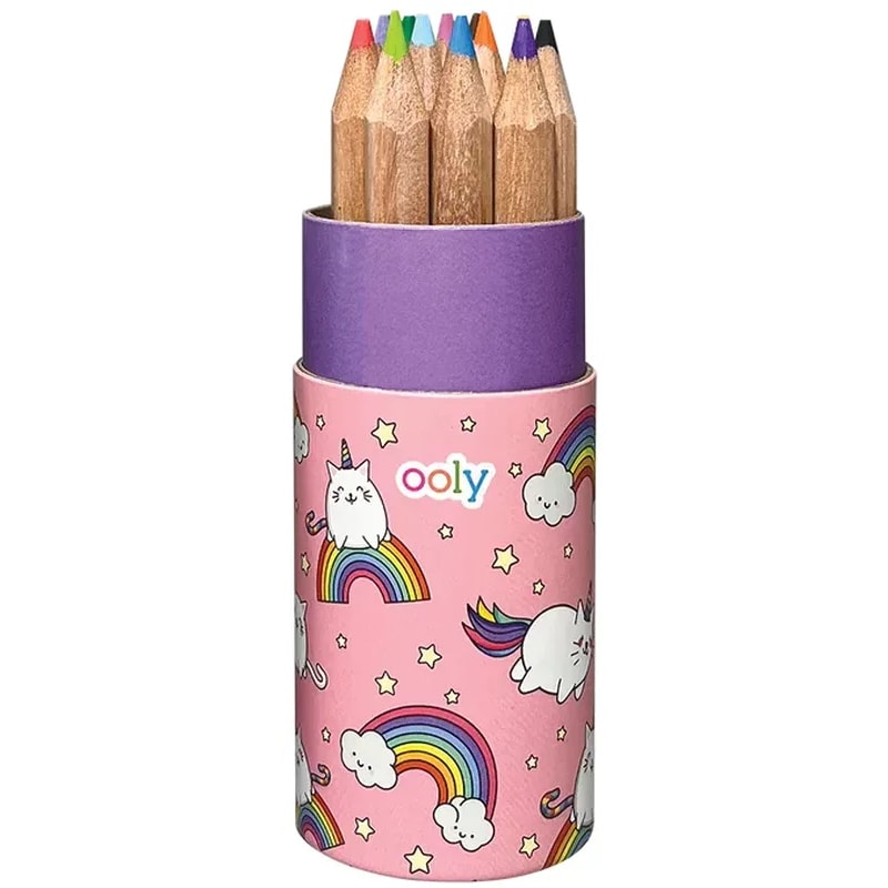 Ξυλομπογιές Ooly Draw & Doodle Mini Rainbow + Ξύστρα 12 Τεμάχια
