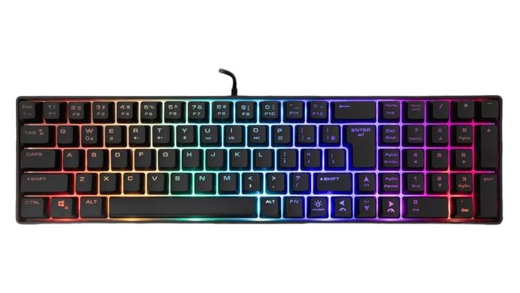 White Shark Gladius Gaming Ενσύρματο Πληκρολόγιο RGB - Μαύρο