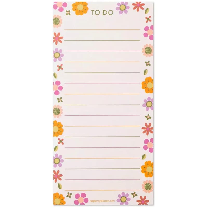 Μαγνητικό Σημειωματάριο Raspberry Blossom Retro Floral List Pad