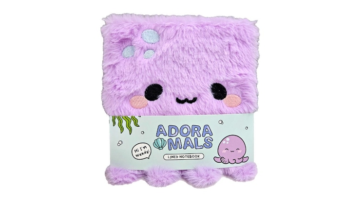 Σημειωματάριο Puckator Ριγέ Adoramals Octopus Plush Fluffies Λιλά