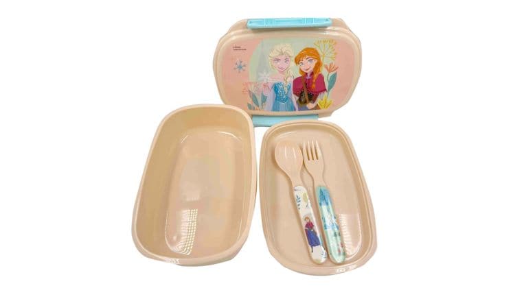 Σετ φαγητοδοχείο Gim Με Κουτάλι & Πιρούνι Frozen Ροζ