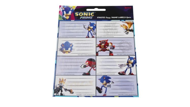 Αυτοκόλλητες Ετικέτες Gim Sonic (2 Φύλλα - 16 Τεμάχια)