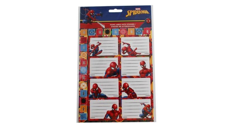 Αυτοκόλλητες Ετικέτες Gim Spiderman Με Αυτοκόλλητα (16 Τεμάχια)