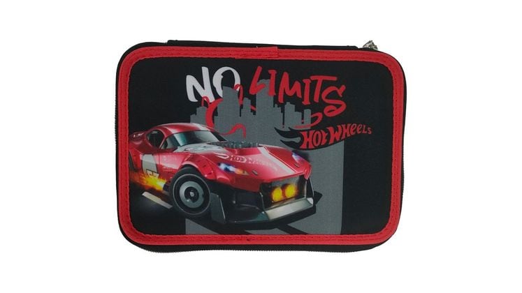 Κασετίνα Παραλληλόγραμμη Gim Διπλή Hot Wheels Retro