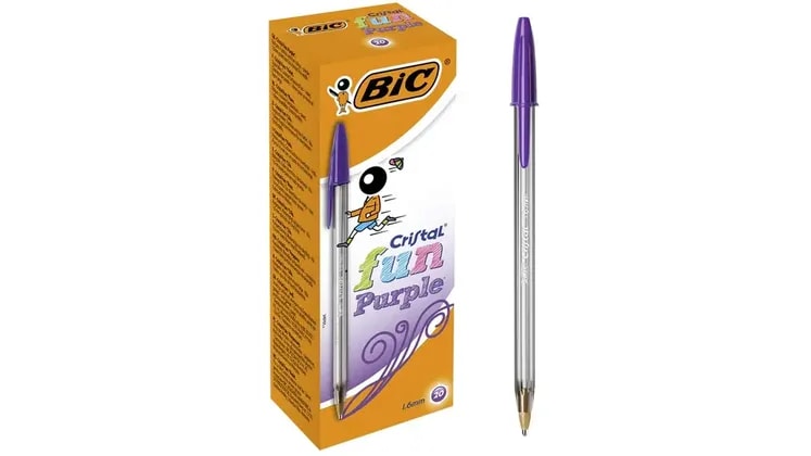 Στυλό Διαρκείας Bic Cristal Fun 1.6 mm Μωβ (1 Τεμάχιο)
