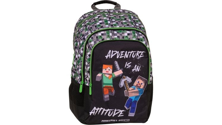 Τσάντα Πλάτης Graffiti Green & Δώρο Τσαντάκι Minecraft