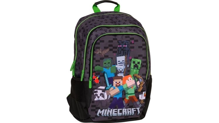 Τσάντα Πλάτης Graffiti Black & Δώρο Τσαντάκι Minecraft