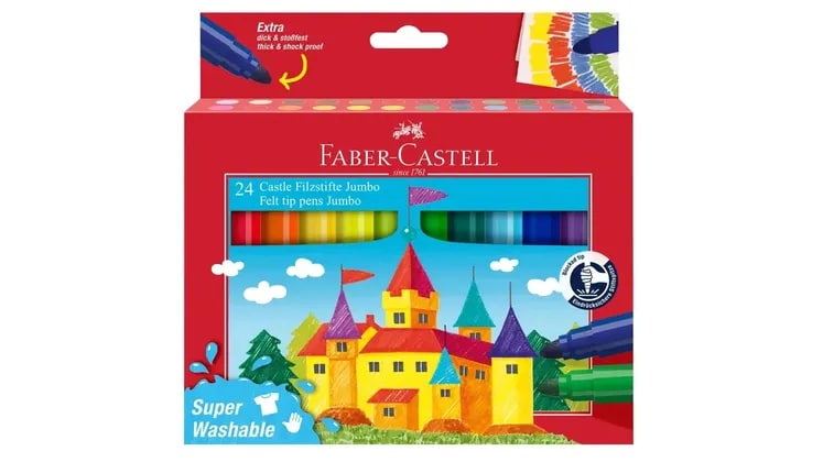 Μαρκαδόροι Faber-Castell Felt Tip Jumbo Wallet (24 Τεμάχια)