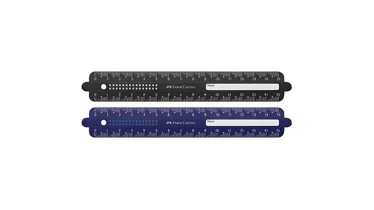 Χάρακας Faber-Castell Dots Breakresistant Μαύρο/Μπλε 15 cm (1 Τεμάχιο)