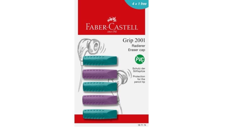Σετ Γόμες Καπάκι Faber Castell Grip 2001 Rollon  (5 Τεμάχια)