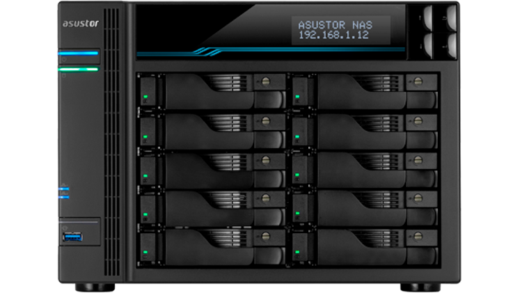 Asustor Lockerstor 10 (AS6510T) NAS Tower σκληρού δίσκου 10 θέσεων για SSD & HDD με σύνδεση USB