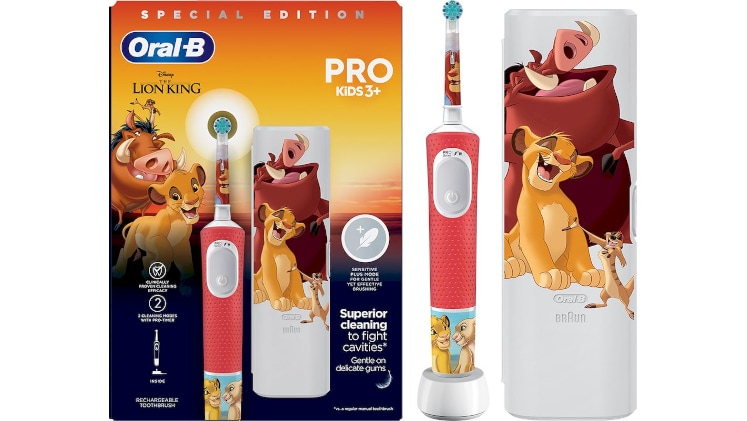 Ηλεκτρική Οδοντόβουρτσα Oral-B Pro Kids Lion King για Παιδιά 3+ Κόκκινη