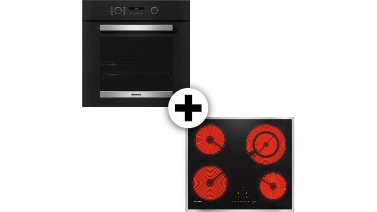 MIELE H2467B & KM6520FR 76 Lt Μαύρο Eντοιχιζόμενο Σετ Φούρνος και Εστία