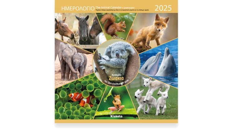 Ημερολόγιο Τοίχου Klaketa 2025 Αγαπημένα Ζωάκια 30x30cm