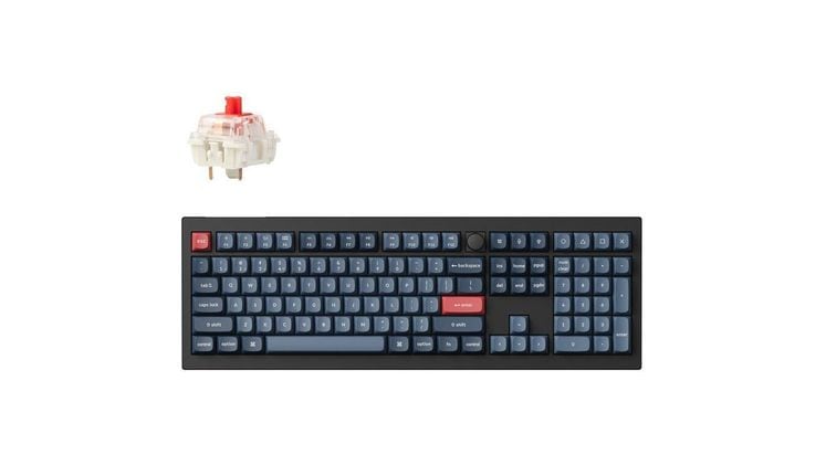 Keychron V6 QMK/VIA Gaming Ασύρματο Μηχανικό Πληκτρολόγιο RGB Μαύρο (US)