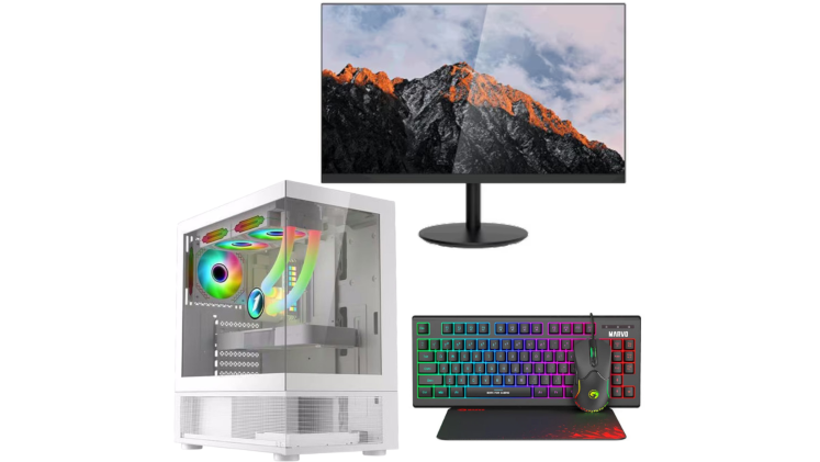 Desktop Vengeance Cobra-V2 (Ryzen 5-3400G/8GB/240GB SSD/FreeDOS Gaming PC) + 22" Monitor + RGB Keyboard/Mouse