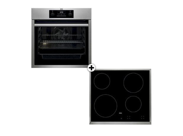 AEG HK624000 XB & BES33111XM Eντοιχιζόμενο Σετ Φούρνος και Εστία 72 Lt Inox