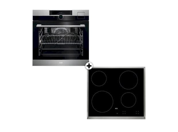 AEG HK624000 XB & BSK999330M Eντοιχιζόμενο Σετ Φούρνος και Εστία 70 Lt Inox