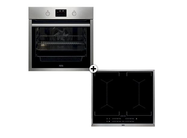 AEG IKE64450XB & BPS351161M Eντοιχιζόμενο Σετ Φούρνος και Εστία 72 Lt Inox
