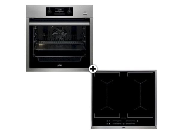 AEG IKE64450XB & BES351111M Eντοιχιζόμενο Σετ Φούρνος και Εστία 72 Lt Inox