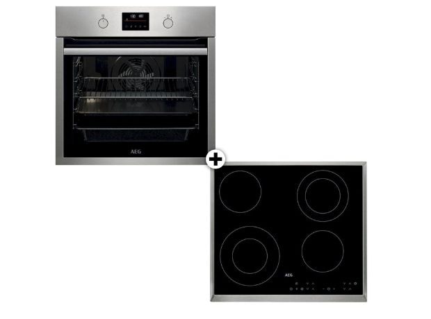AEG HK634021 XB & BPS351161M Eντοιχιζόμενο Σετ Φούρνος και Εστία 72 Lt Inox
