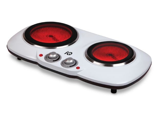 IQ KC-1243 2100 W Λευκό Διπλή Κεραμική Επιτραπέζια Εστία