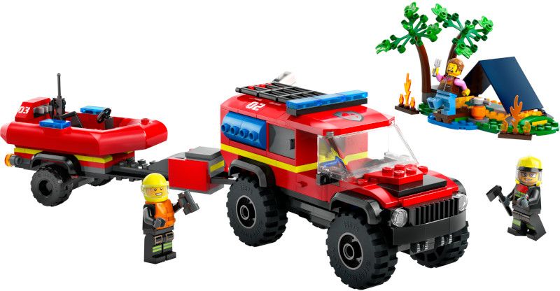 LEGO® City 4x4 Fire Truck with Rescue Boat (60412)