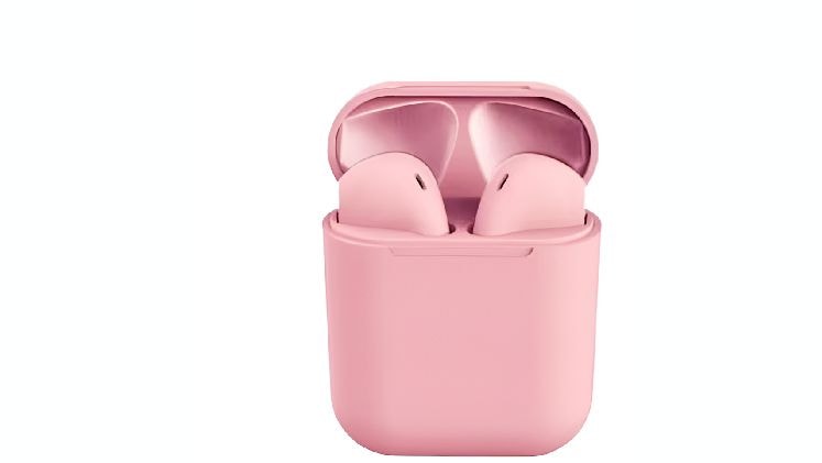 Ακουστικά Bluetooth Handsfree i12 TWS - Ροζ