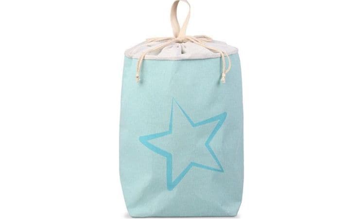 Καλάθι Απλύτων/Αποθήκευσης Kiokids Αστέρι 3010 Υφασμάτινο Γαλάζιο/Εκρού