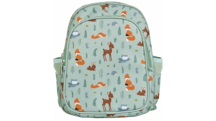Τσάντα Πλάτης Α Little Lovely Company Με Ισοθερμική Θήκη Forest Friends Πολλών Θηκών Πράσινο