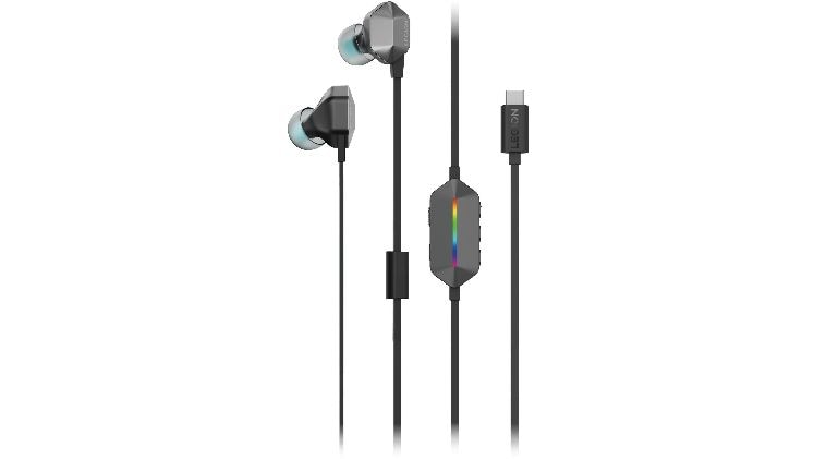 Lenovo Legion E510 Gaming Ενσύρματα Ακουστικά USB Type-C με RGB Φωτισμό Ασημί