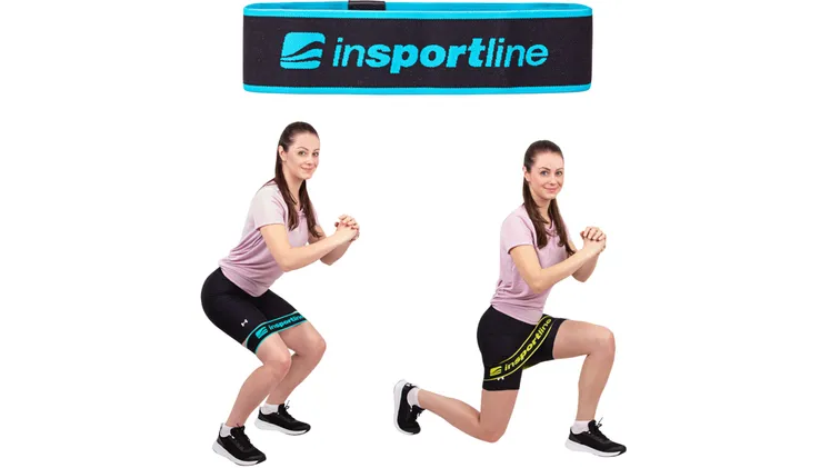 Λάστιχο Αντίστασης InSportline Hiplop M Μέτριο 66x7x0.2 cm - Γαλάζιο/Μαύρο