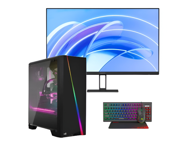 Desktop Praxi Vengeance Terminator-V47 Ai Edition (Ryzen 5-8600G/8GB/240GB SSD/No Os Gaming Pc + Xiaomi A27i Monitor 27″ FHD IPS)