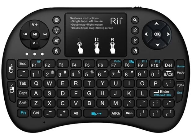 RIITEK Mini i8+ Ασύρματο Πληκτρολόγιο με Touchpad Μαύρο