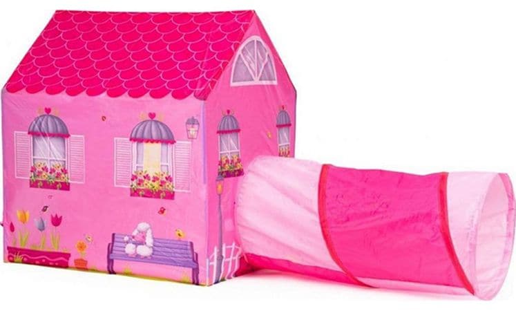 Παιδική Σκηνή Aria Trade Σχήμα Σπιτάκι Με Τούνελ