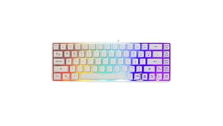 White Shark Gk-2201w Gaming Ενσύρματο Πληκτρολόγιο με RGB φωτισμό Λευκό (US)