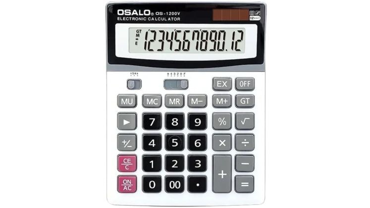 Αριθμομηχανή Γραφείου Osalo 12 Ψηφίων Os-1200v Ασημί