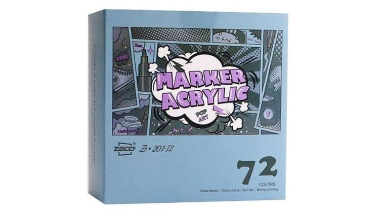 Ακρυλικοί Μαρκαδόροι Ζωγραφικής Zibeef για Ύφασμα, Μέταλλο, Γυαλί 1.5 mm (72 Τεμάχια)