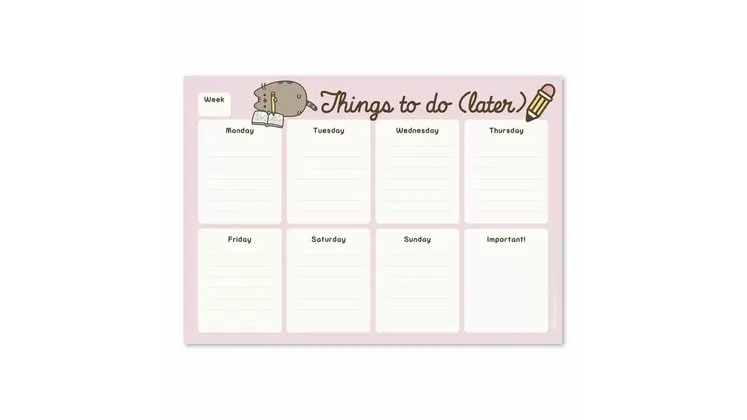 Εβδομαδιαίο Πλάνο Μπλοκ A4 Pusheen Rose Collection 21x29cm
